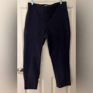 M.M. La Fleur Stretch High Rise Cotton Trouser Pants, Navy, Size 14